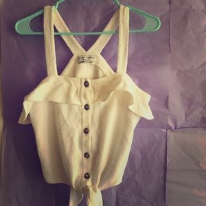 Madewell Texture & Tile Cream Tie Top Size XS